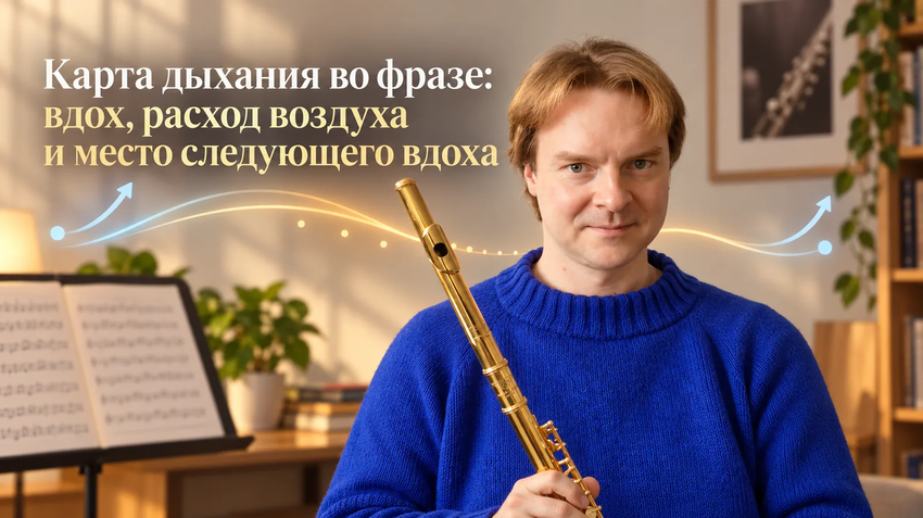Как распределять дыхание во фразе на флейте