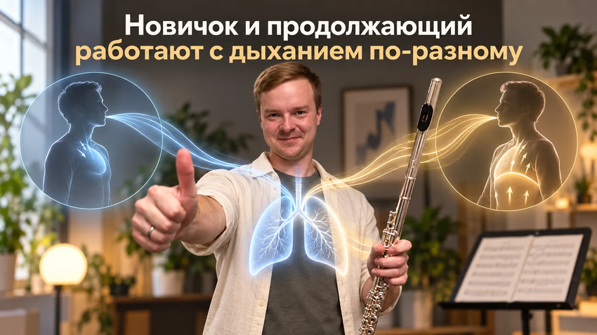 Как работать с дыханием на флейте новичку, продолжающему и после перерыва