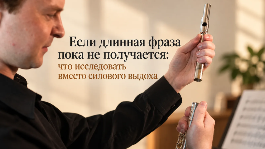Если длинная фраза на флейте пока не получается: что проверять вместо силового выдоха