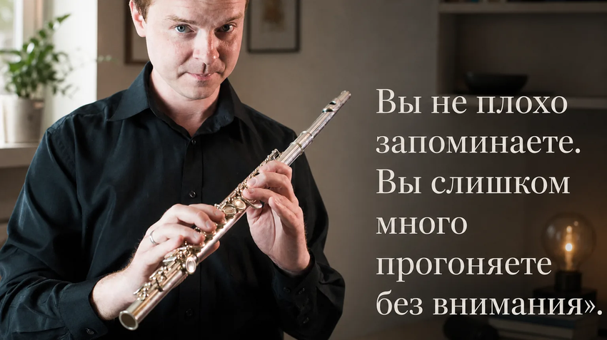 Осмысленное повторение на флейте: как внимание помогает памяти музыканта