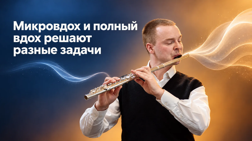 Микровдох и полный вдох на флейте: как выбирать дыхание под фразу